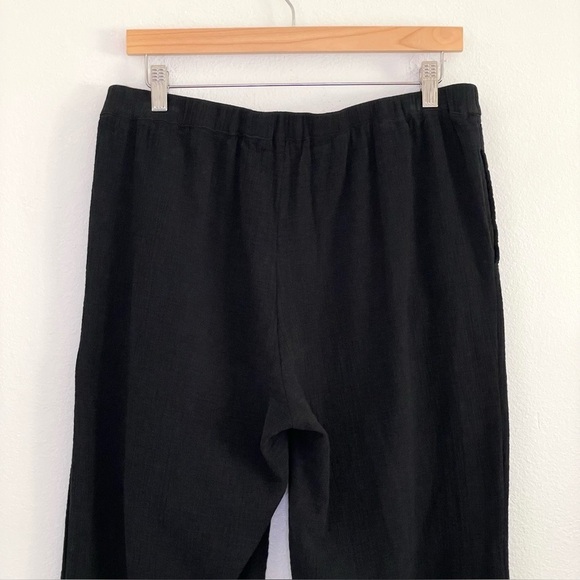 Hatch Shawna Maternity Pant Relaxed Flare Leg Gauze Cotton Pull On Black 3 Large - Picture 8 of 13